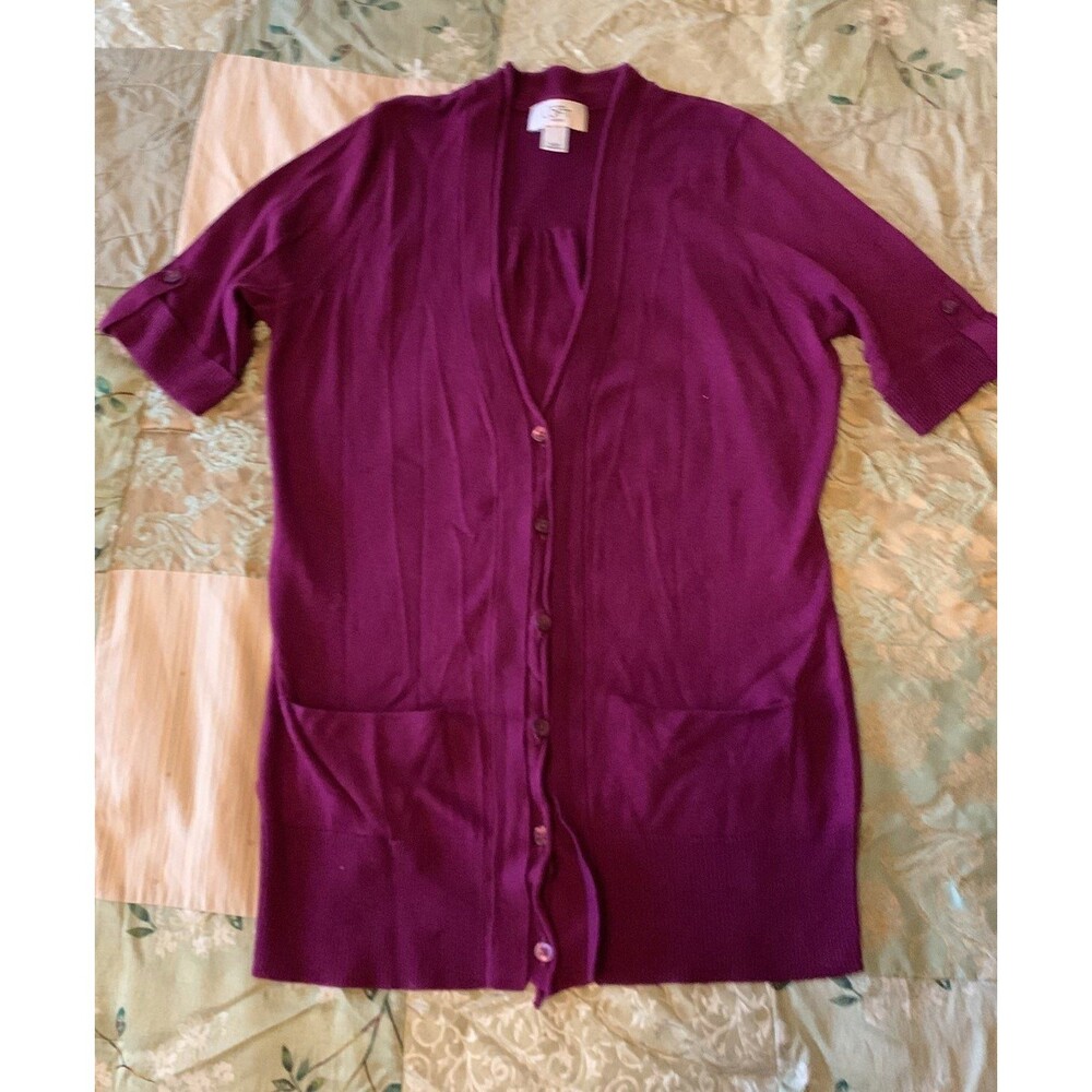 Loft S/S Cardigan size XSP- Purple